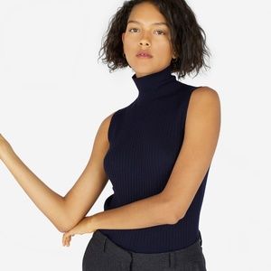 Everlane Luxe Wool Ribbed Sleeveless Turtleneck